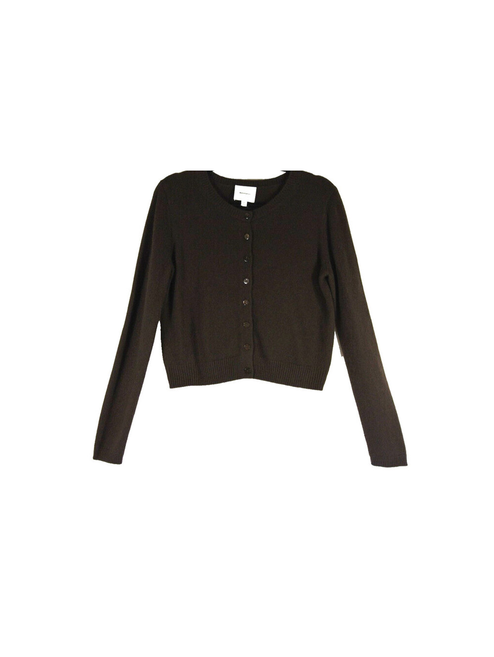 NEW, Reformation Clara Cashmere Crew Cardigan in Brown Sz M #S7620 - Picture 3 of 7